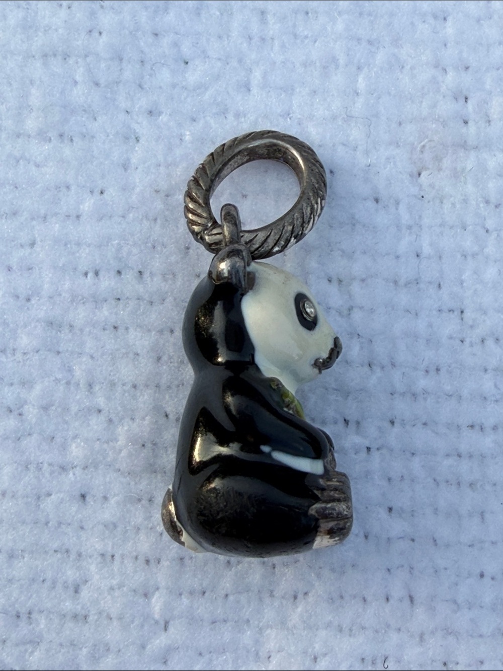 Retired Brighton Panda Bear Charm Silver Black Enamel Vintage Rare - Picture 2 of 6